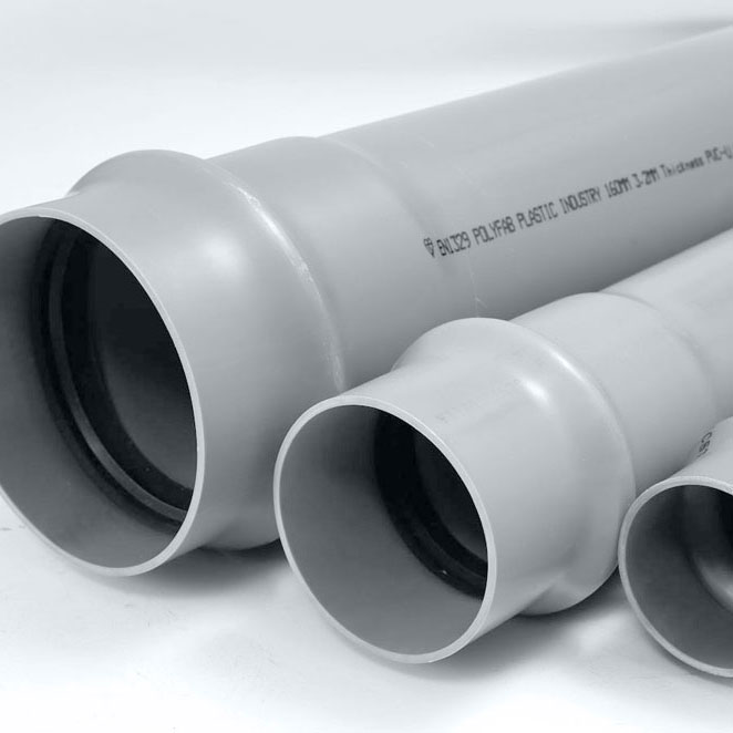 Aboveground PVC pipes for gutters